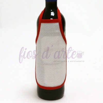 Avental para garrafa para bordar ponto cruz