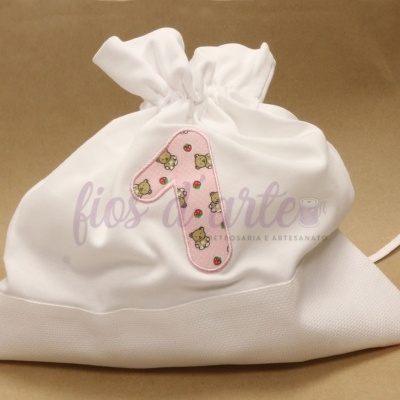 Conjunto 3 Sacos 1ª roupinha com cordão para bordar ponto cruz
