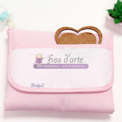 Muda-Fraldas Pintinhas/ Estrelinhas para bordar ponto cruz