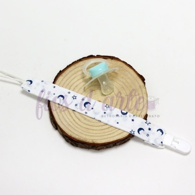 Prende-chupeta em tecido com mola de plástico #09 (Fios d'arte)