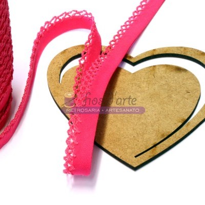 Fita viés lisa com picot (12mm)