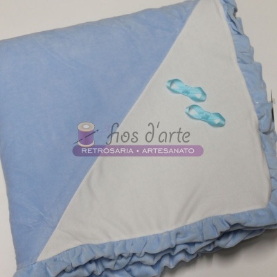 Manta de bebé com folhos para pintar (80x80cms) Manta de bebé com folhos para pintar (80x80cms)