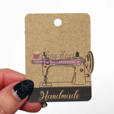 Tags Handmade - Cartolina kraft - Máquina costura (Fios d'arte)