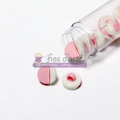 Botão redondo bicolor com pé (12mm)