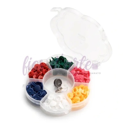 Conjunto de 72 molas de pressão Color Snaps mini 9mm (Prym Love) - 6 cores