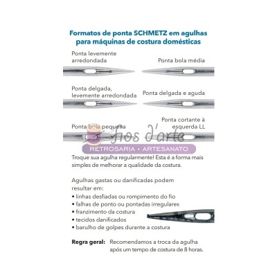 Agulhas para máquina costura (Schmetz) - Universais