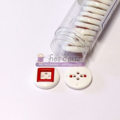Botão redondo com quadrado 4 furos (22mm)