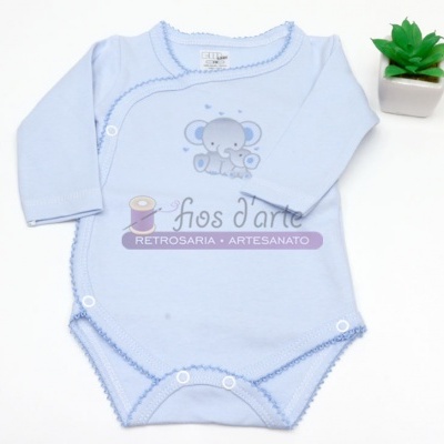 Body Trespasse Estampado Cardado Elefante (3 meses) Body Trespasse Estampado Cardado Elefante (3 meses)
