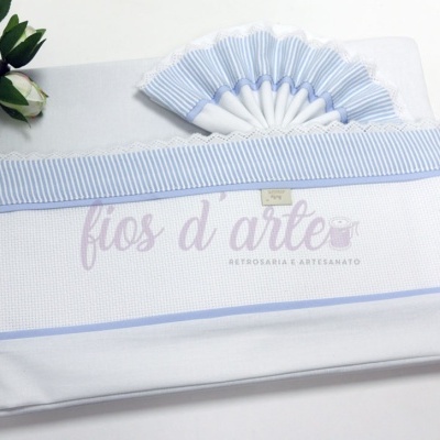 Jogo Lençol Alcofa Risquinhas para bordar ponto cruz