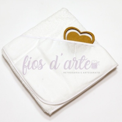 Toalha de banho para bebé com capuz para bordar ponto cruz (80x80cms)