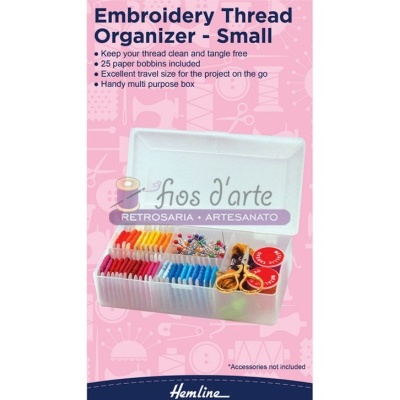 Caixa organizadora para fios com bobines de cartão (Hemline) - pequena