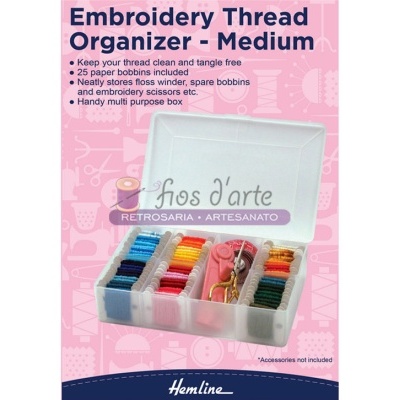 Caixa organizadora para fios com bobines de cartão (Hemline) - média