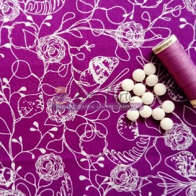 Conjunto de tecidos e retalhos