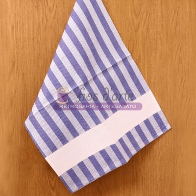 Pano Cozinha riscas largas para bordar ponto cruz (50x68cms)
