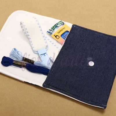 Bolsa Estela simples com quadrilé para bordar ponto cruz (Fios d'arte) - ganga II