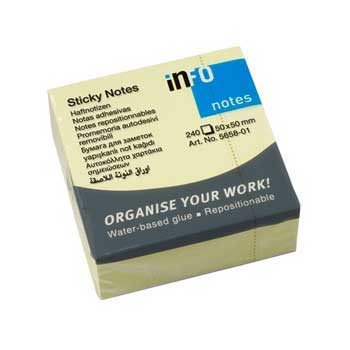 Bloco (Cubo) Adesivo Amarelo 50x50mm 240 Folhas