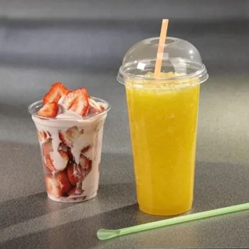 Copos PET 400ml 12,5cm Transparente + Tampa PET Redonda 9,5cm Transparente Cúpula S/Orificio - pack 50