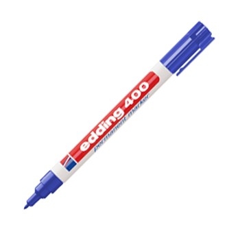 Marcador Medio Edding 400, Permanente, Ponta Redonda 1mm, Azul