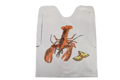 Babete Descartável em Plástico Desenho Caranguejo   Pack 100un