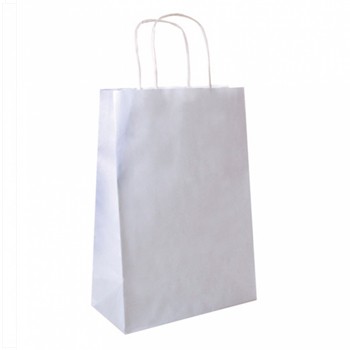 Saco Papel Branco 20+10x29cm c/ Asa Pack 250 un