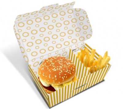 Embalagem Alimentar Hambúrguer e Cachorro 19,5x11x7,5 Cm Para Take Away Pack 300 un