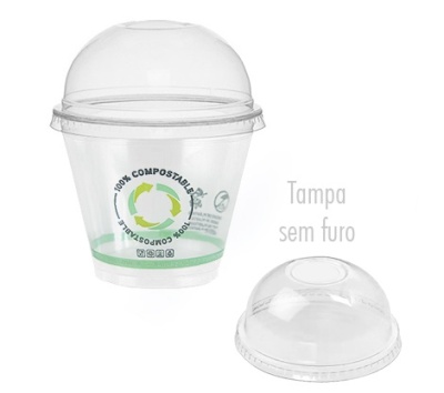 Copo Plástico Mais Tampa Sem Furo 270ml Pack 50un