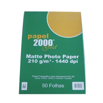 Papel 210gr Fotografico Matte A4 p/ InkJet 50Fls