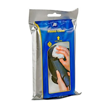 Toalhetes anti-bacterias para limpeza de telefones em packs de 25un