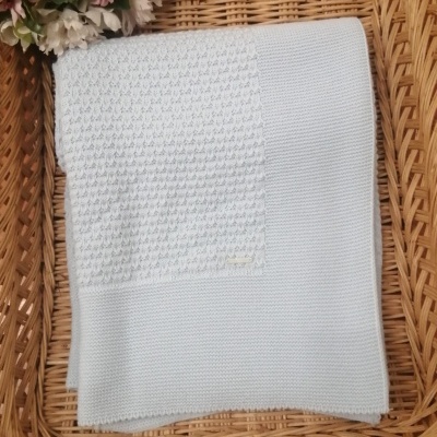 MANTA AZUL TRABALHADA