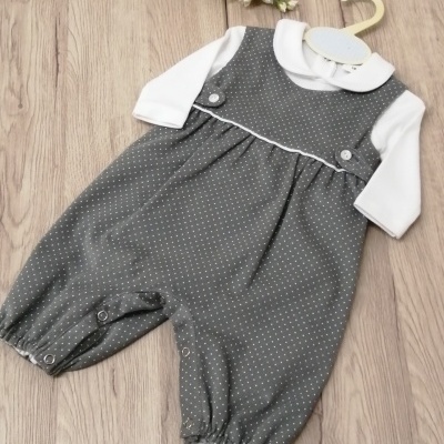 CUEIRO CALÇA VELUDO CINZA PINTAS