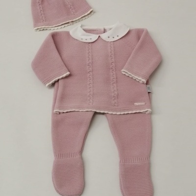 CONJUNTO MALHA BOLINHAS BORDADAS