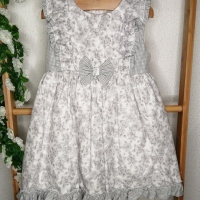 VESTIDO CINZA FLORES