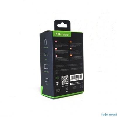 Carregador para Carro Green Cell  USB type C e USB 3.0