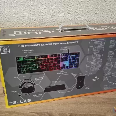 Combo Gaming RGB The G-Lab Gallium Teclado Headset Rato Tapete