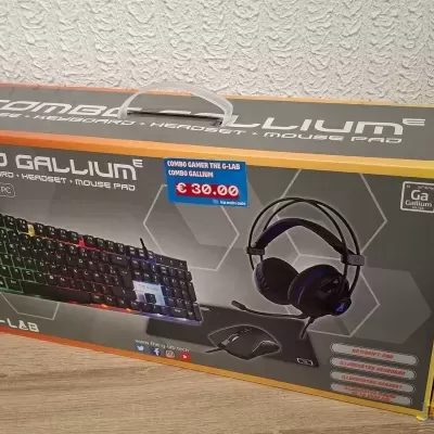 Combo Gaming RGB The G-Lab Gallium Teclado Headset Rato Tapete
