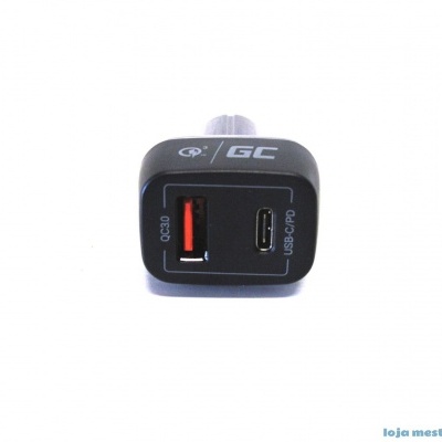 Carregador para Carro Green Cell  USB type C e USB 3.0