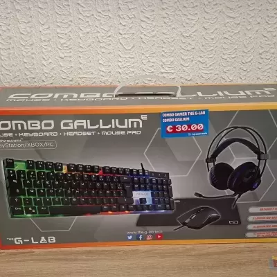Combo Gaming RGB The G-Lab Gallium Teclado Headset Rato Tapete