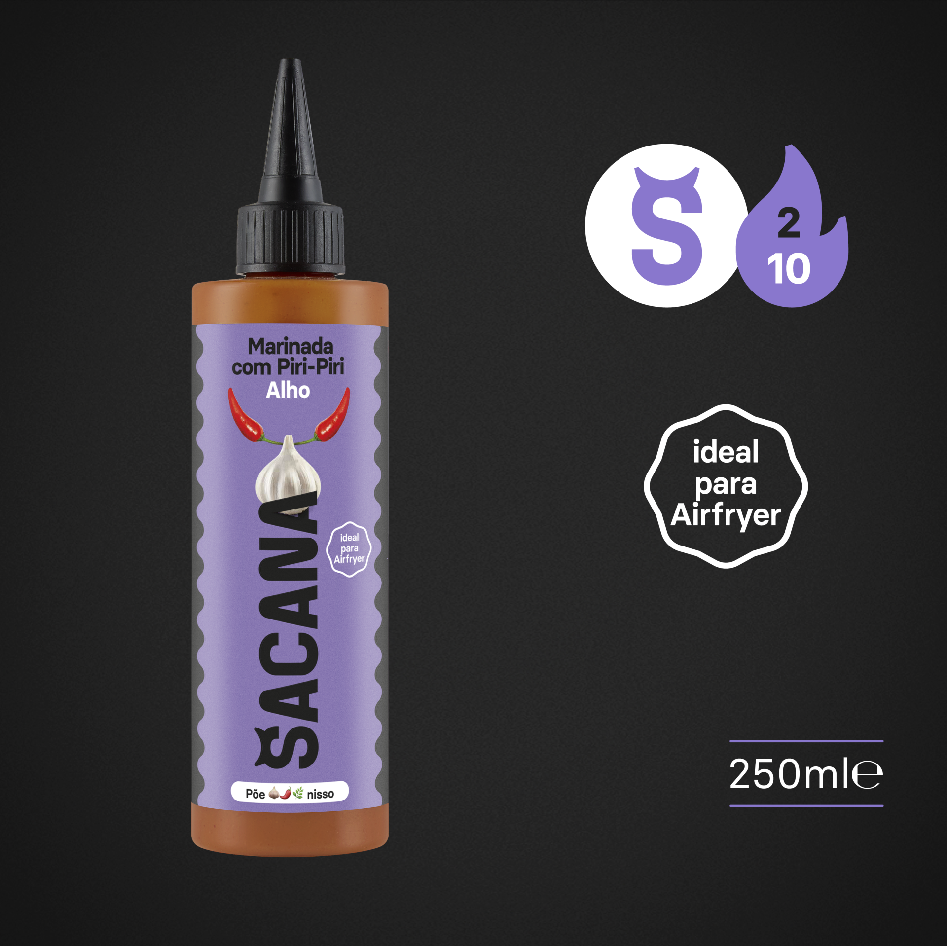 Marinada com Piri-piri e Alho 250ml Marinada com Piri-piri e Alho 250ml