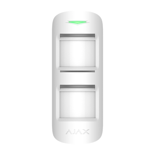 Detetor PIR Exterior Ajax AJ-OUTDOORPROTECT-W com Antimasking Sensor de movimento branco AJAX com luz verde