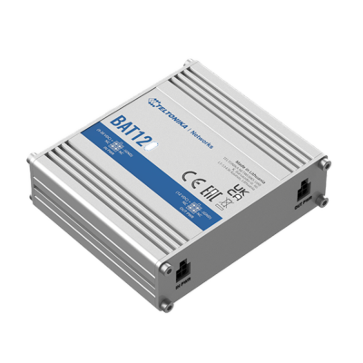 Dispositivo eletrónico CINEMATICA BAT120 com caixa metálica e textos em azul e preto.