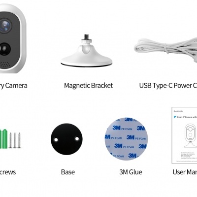 Câmara sem fios (WiFi) Dome Branca 3mpx  - Hiseeu C30