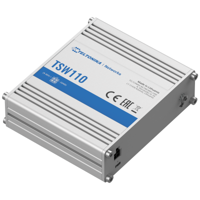 Teltonika Switch Não gestionável Industrial 5 portas Ethernet RJ45 Gigabit Caixa Robusta de Alumínio-TK-TSW110