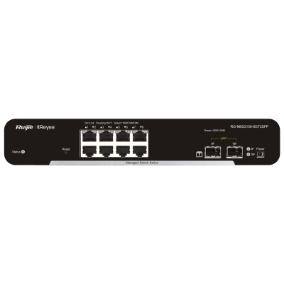 Reyee Switch Cloud Capa 2 8 portas Gigabit+ 2 SFP Gigabit Velocidade 10/100/1000 Mbps-Ruijie RG-NBS3100-8GT2SFP
