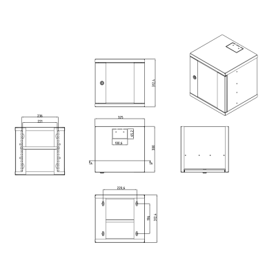 Bastidor Mural 10' 6U (312x300mm) - Mini Rack SOHO
