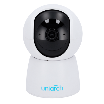Câmara de segurança Uniarch branca e preta com lente central