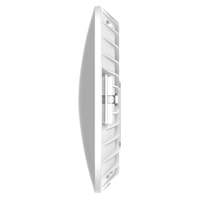 Ventilador ou depurador de ar branco com grelha frontal de plástico