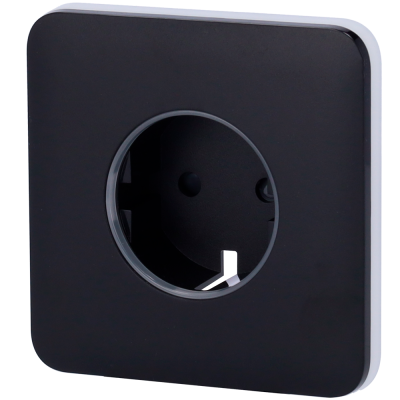 Ajax Proteção frontal para ficha inteligente tipo F Possui um botão tátil não painel frontal para controlo manual-Ajax AJ-SOLOCOVER-SMART-B