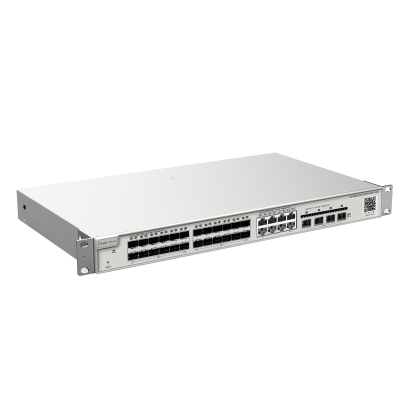 Reyee Switch Cloud Capa 3 24 Portas Gigabit SFP (8 Portas Combo RJ45) 4 portas SFP+ 10 Gbps-Ruijie RG-NBS5200-24SFP/8GT4XS