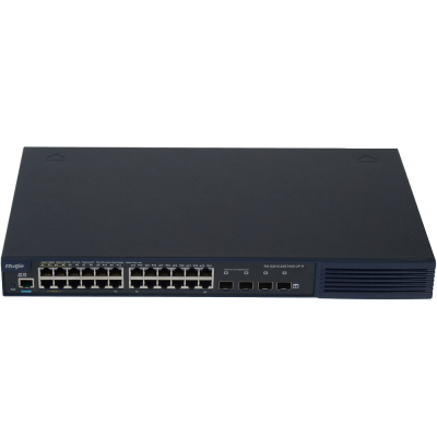 Ruijie Switch PoE Cloud gerenciável L2+ 24 RJ45 Gigabit+ 4 SFP+ 10Gigabit 20 Portas PoE+ 802.3at + 4 Portas Hi-PoE 60W-Ruijie RG-S2910-24GT4XS-UP-H