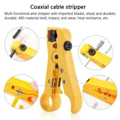 Despregador de cabo coaxial amarelo com múltiplas funções